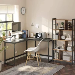 Computerbureau L-vormig Indusign bruin