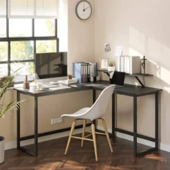 Computerbureau L-vormig Indusign bruin