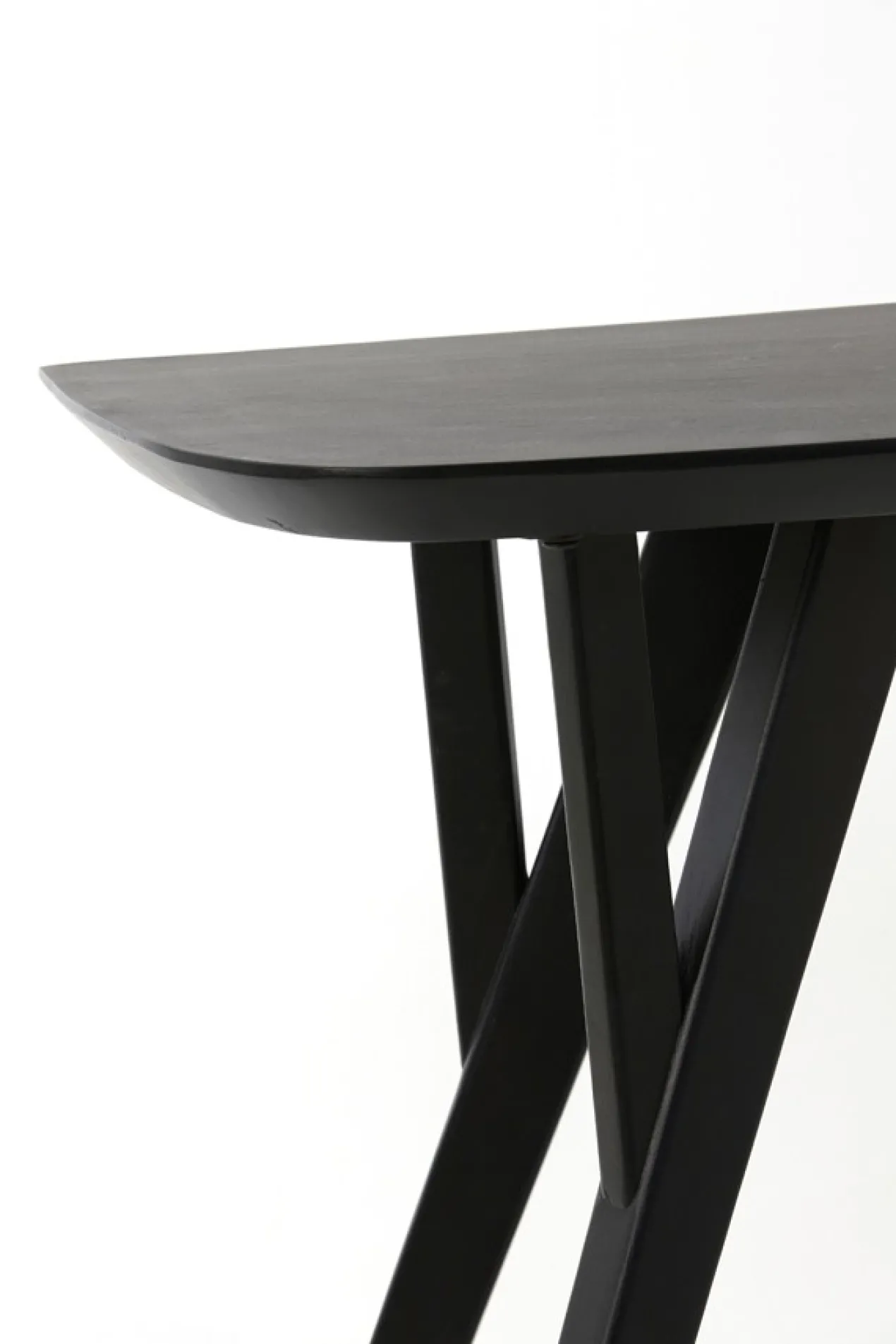 Console acacia wood matt black