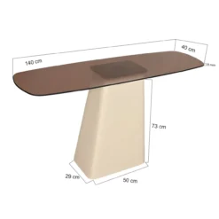 Console Milan glas 140 cm beige