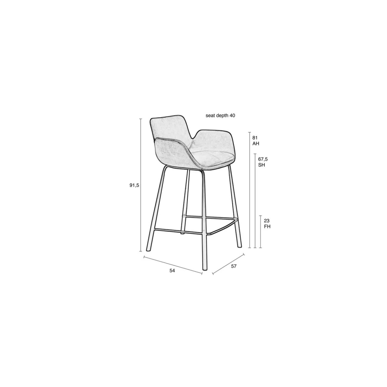Counter stool brit pink