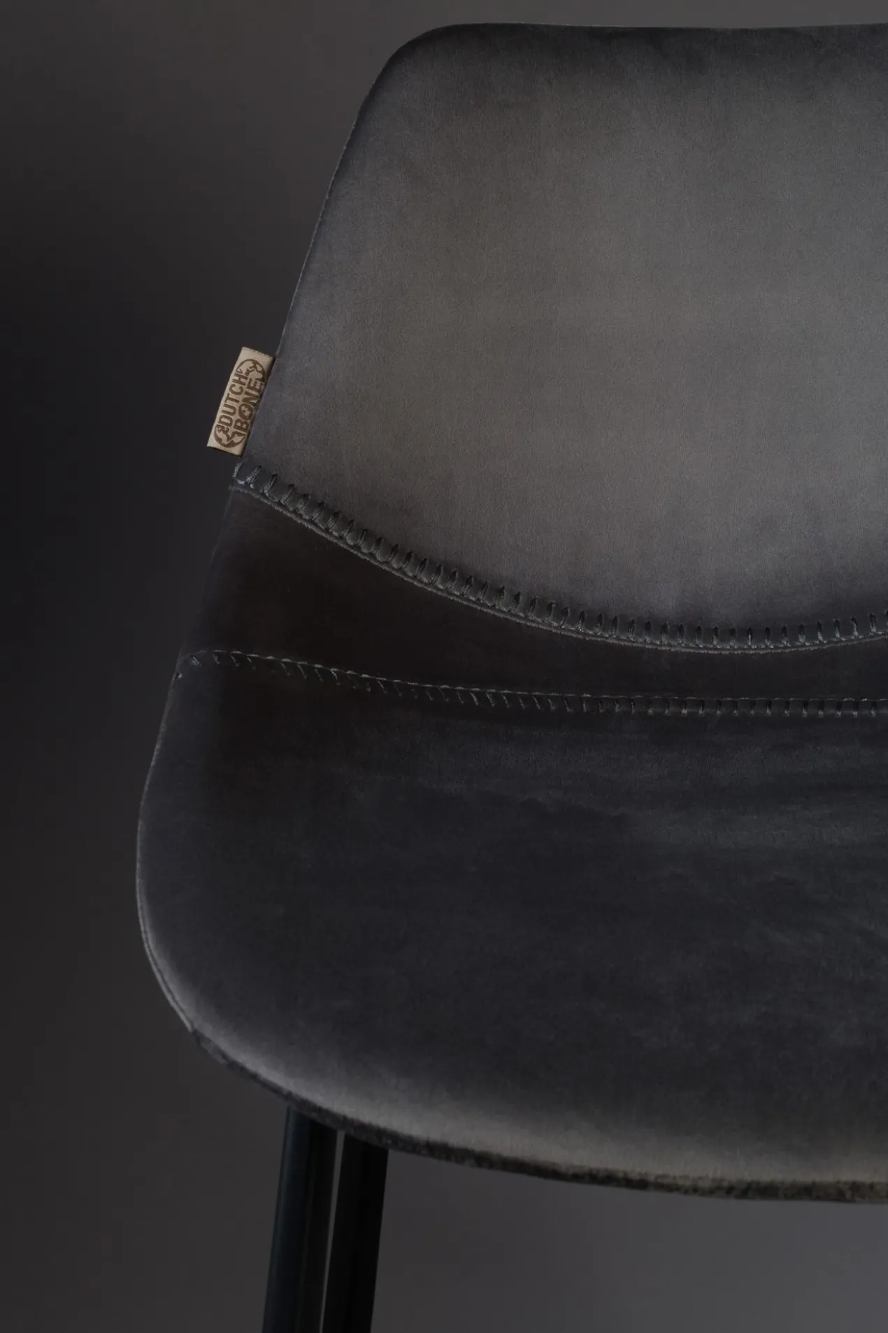 Counter stool franky velvet grey