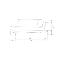 Couple lounge element links warm groen