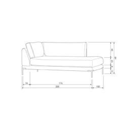Couple lounge element rechts taupe