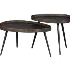 Crude bijzettafels antique brons - set van 2
