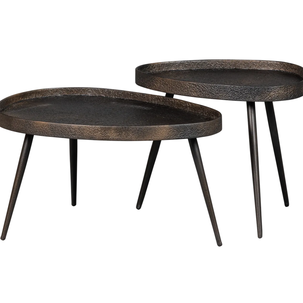 Crude bijzettafels antique brons - set van 2