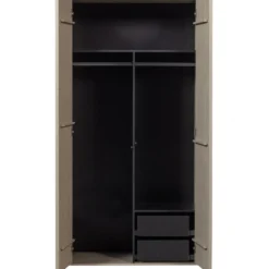 Daily closet double 200x100 cm grenen dakargrau [fsc]