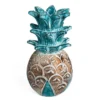 Decoratie Houten ananas natural/turquoise