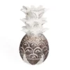Decoratie Houten ananas natural/wit