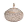 Decoratie pot Menemum natural/wit
