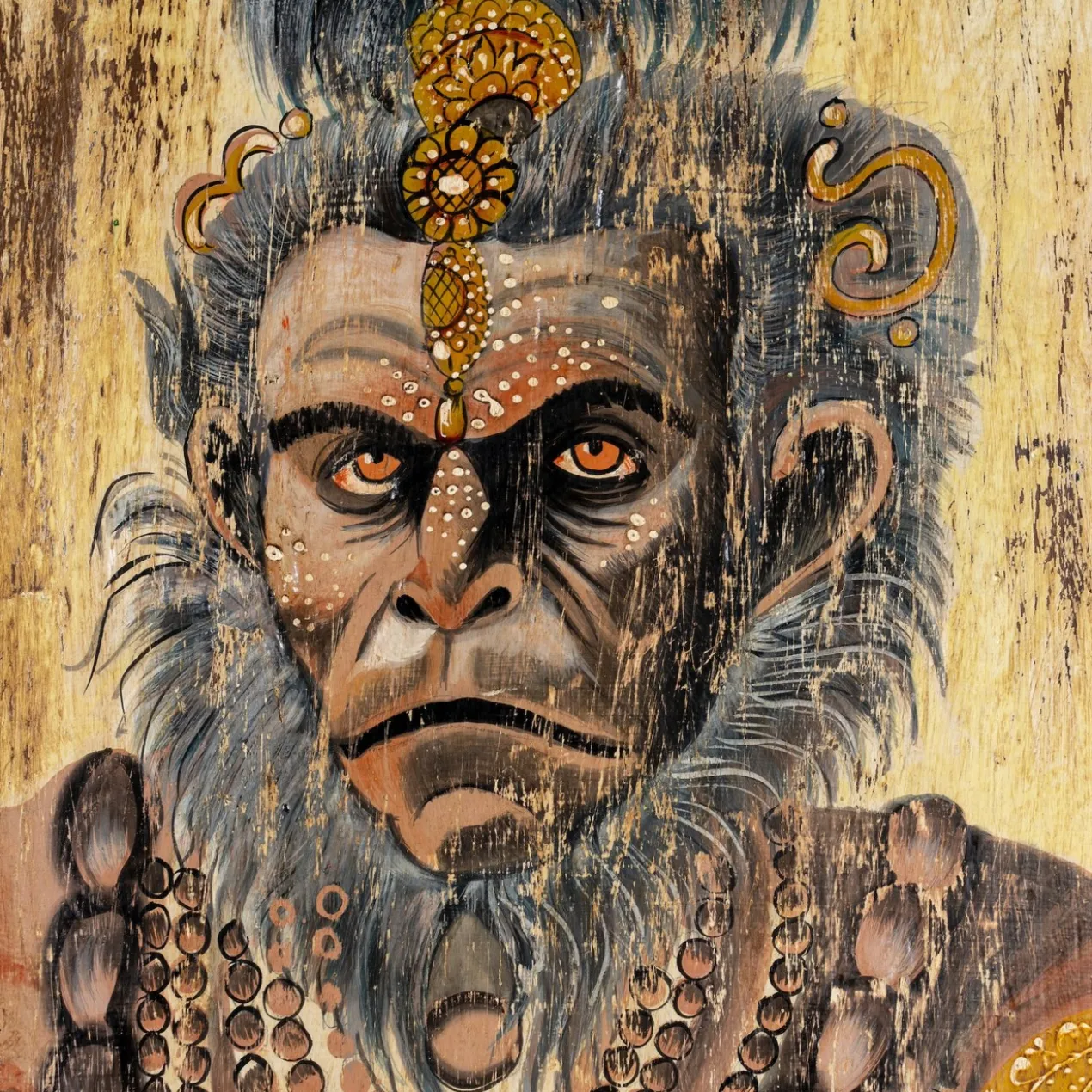 Deepak - Teakhouten Wandpaneel Hanuman 192cm