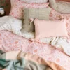 Dekbedovertrek Ashstead damask natural coral 200x200 cm