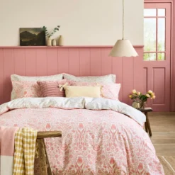 Dekbedovertrek Ashstead damask natural coral 200x200 cm