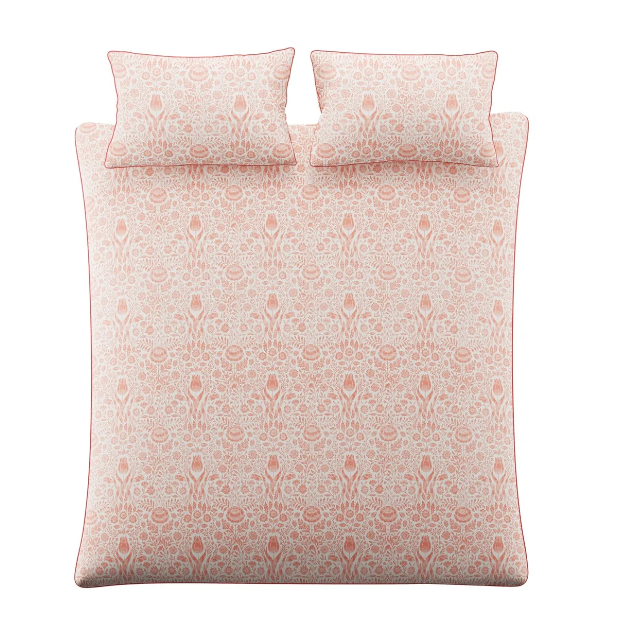 Dekbedovertrek Ashstead damask natural coral 200x200 cm
