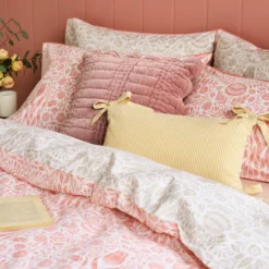 Dekbedovertrek Ashstead damask natural coral 200x200 cm