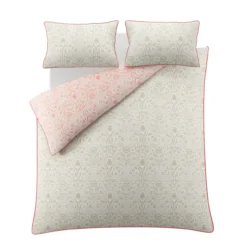 Dekbedovertrek Ashstead damask natural coral 220x230 cm