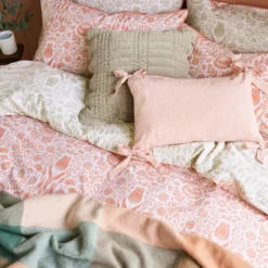 Dekbedovertrek Ashstead damask natural coral 220x230 cm