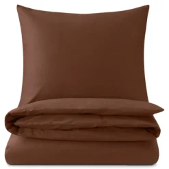 Dekbedovertrek Cotton Satin 200x220 cm dark brown