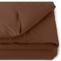 Dekbedovertrek Cotton Satin 200x220 cm dark brown