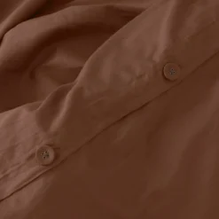 Dekbedovertrek Cotton Satin 240x220 cm dark brown