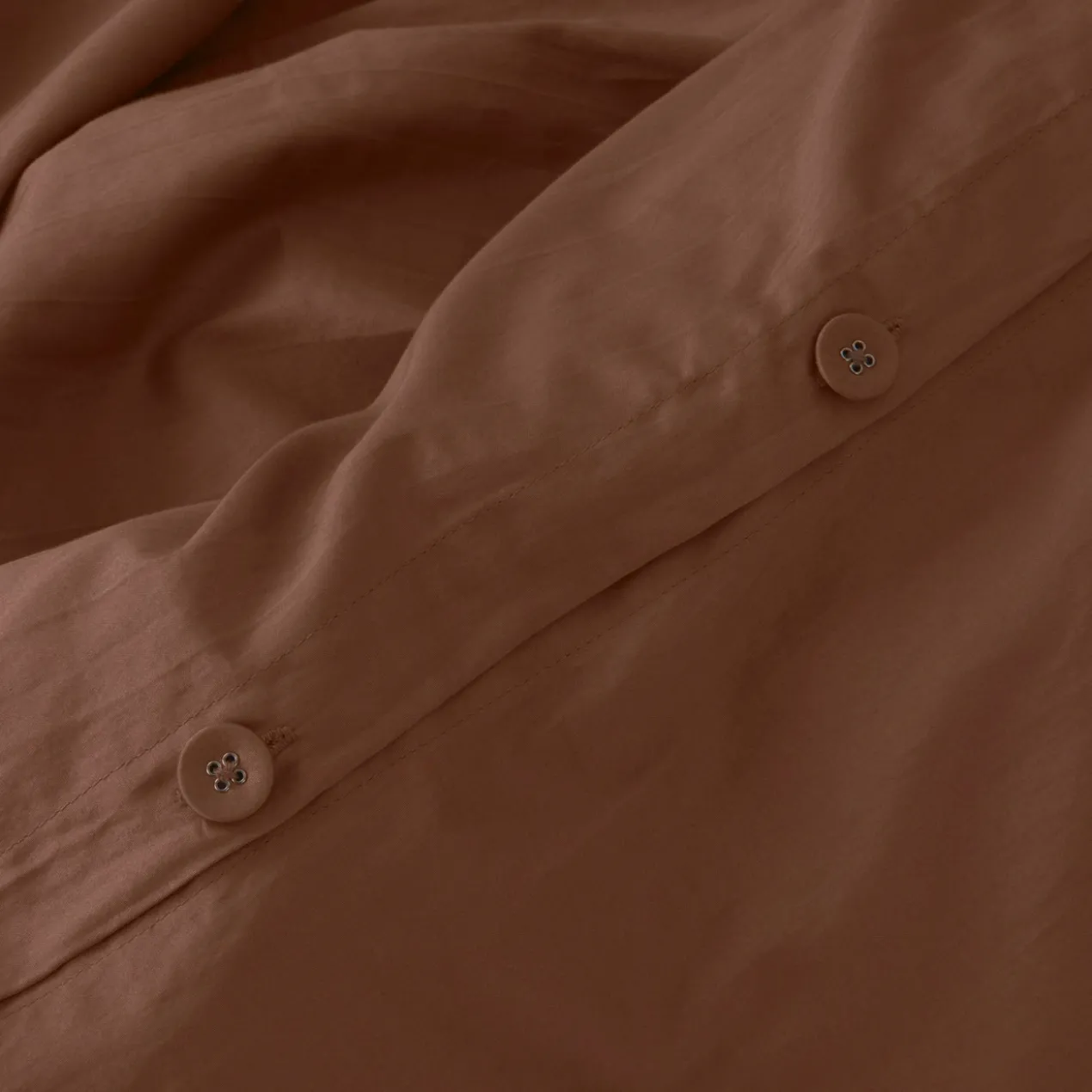 Dekbedovertrek Cotton Satin 240x220 cm dark brown