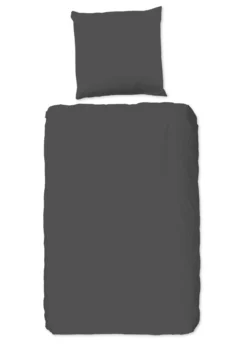 Dekbedovertrek Uni Satijn antraciet eenpersoons