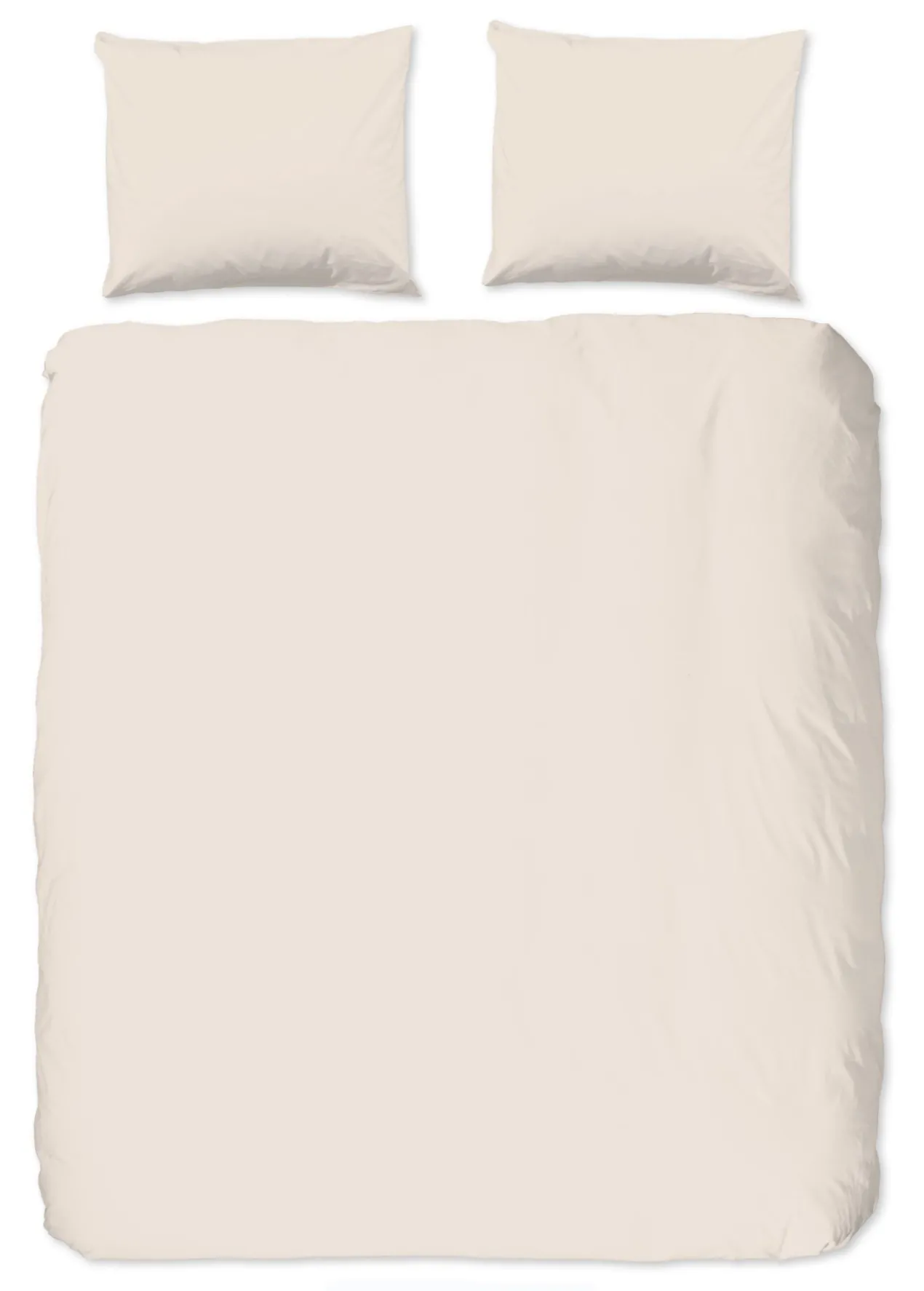 Dekbedovertrek Uni Satijn beige lits-jumeaux