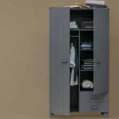 Dennis kast met laden grenen steel grey [fsc]