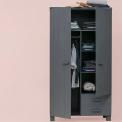 Dennis kast met laden grenen steel grey [fsc]