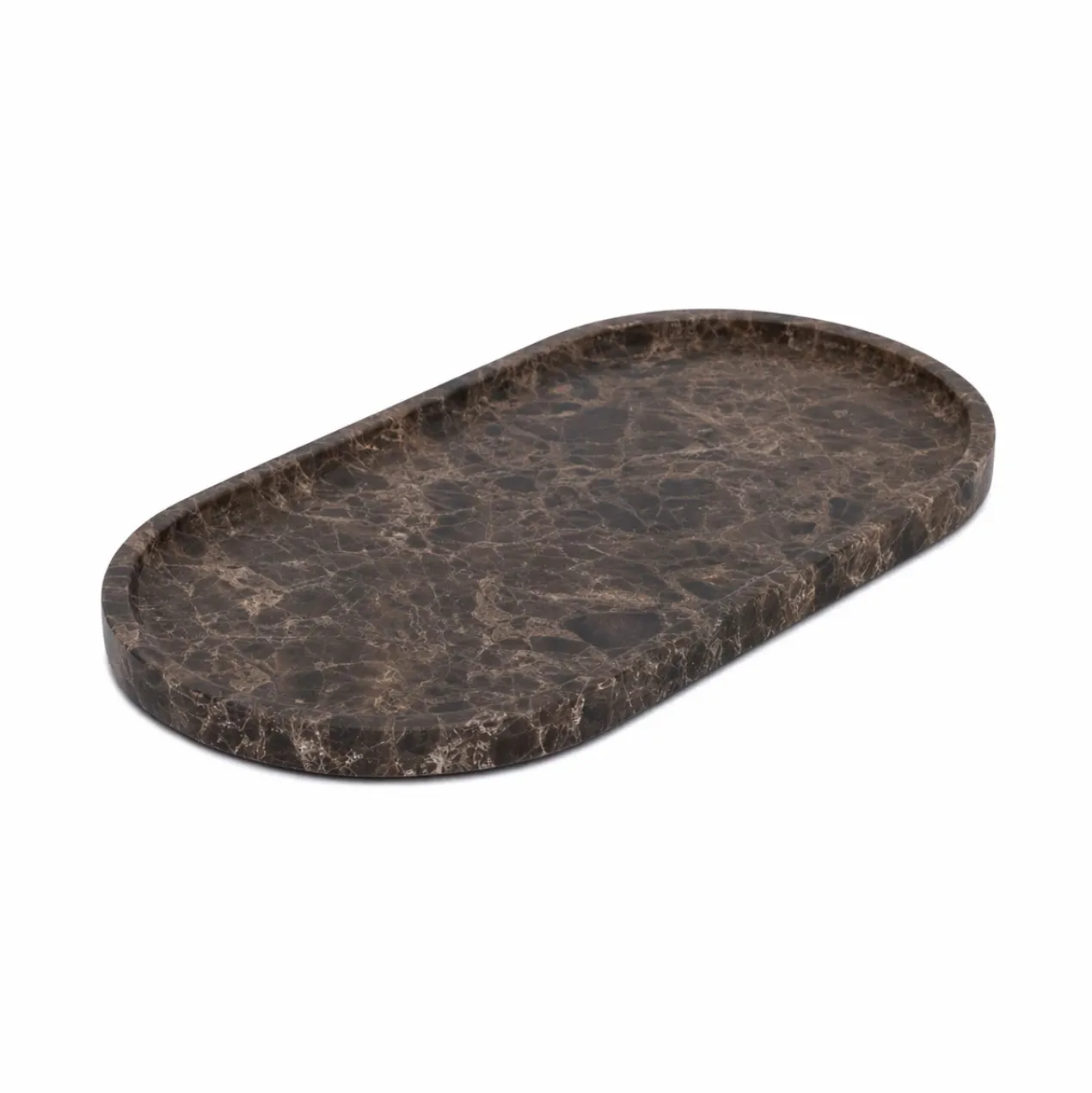 Dienblad bruin ovaal matte 30x15cm