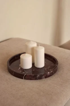 Dienblad Marmer rand rood Ø30cm