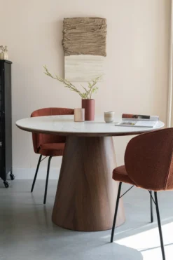 Dining table almira round walnut