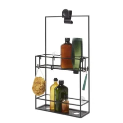 Doucherek Cubiko zwart 11x31x61 cm