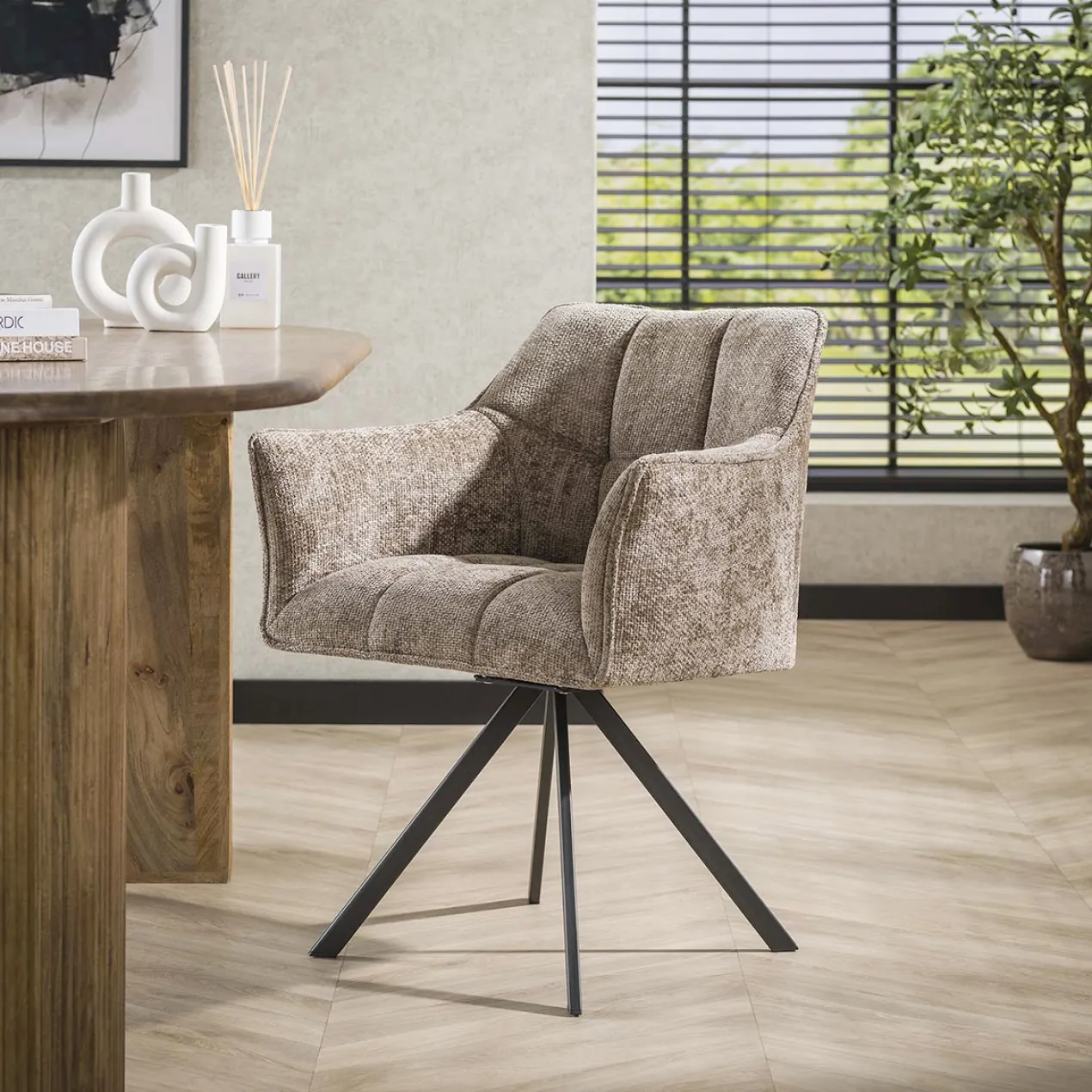Draaistoel Bedford Gemêleerd Taupe