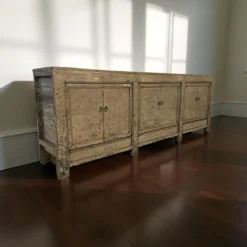 Dressoir 6 deur olijf/groen lak uniek
