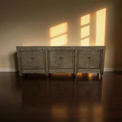 Dressoir 6 deur olijf/groen lak uniek