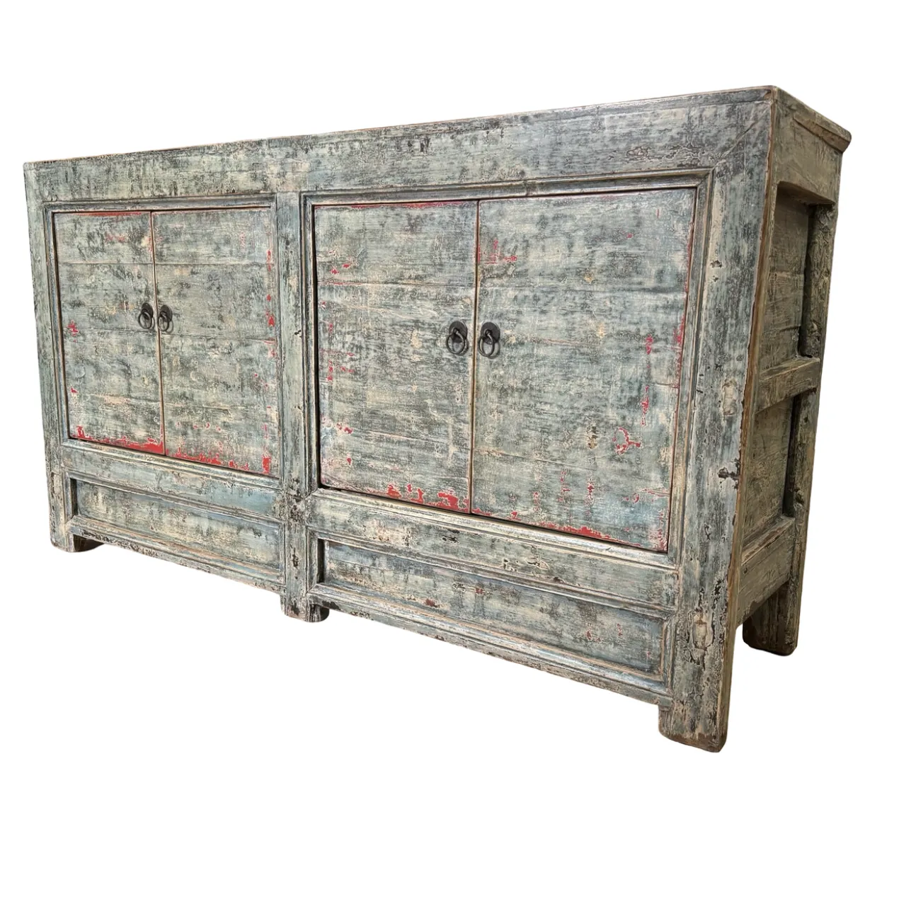 Dressoir 4 deurs blauw uniek
