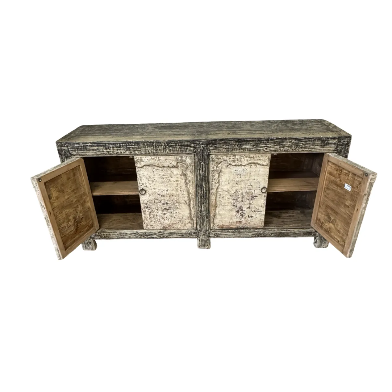 Dressoir 4 deurs Zwart wit finish uniek