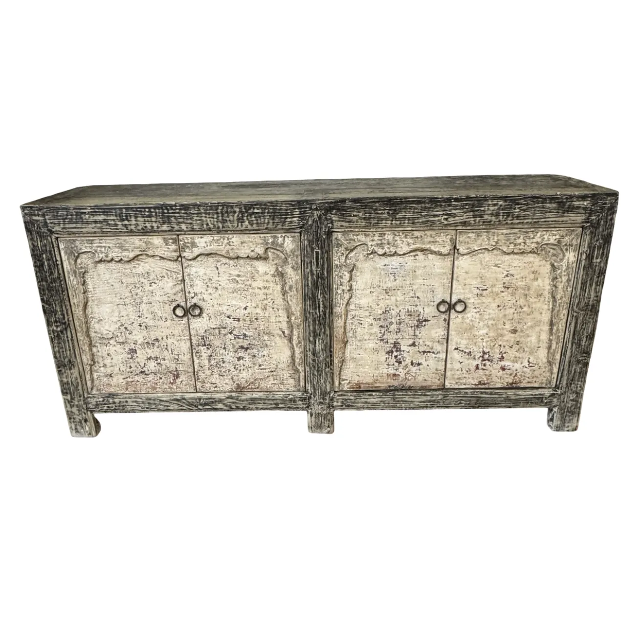 Dressoir 4 deurs Zwart wit finish uniek