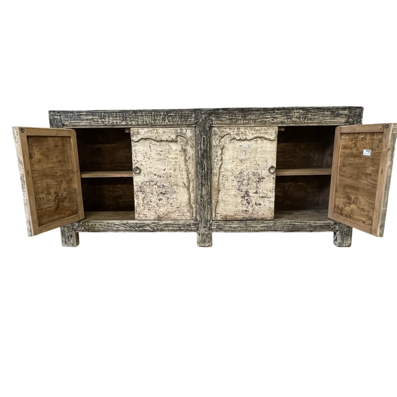 Dressoir 4 deurs Zwart wit finish uniek