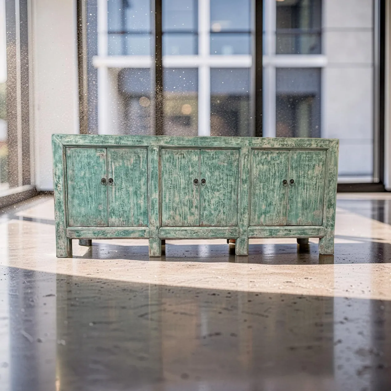 Dressoir 6deur turquoise uniek