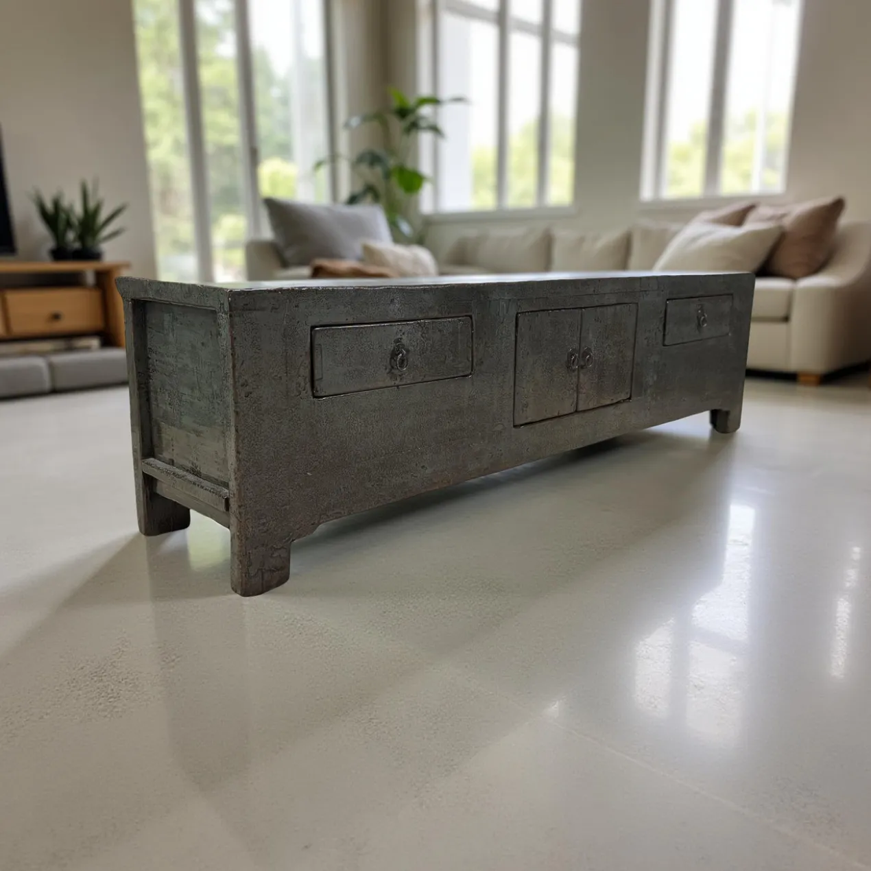Dressoir donkergroen 2deur 2la uniek