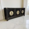 Dressoir 6dr zwart/beschilderd uniek