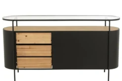 Dressoir Ovy Iron naturel/zwart