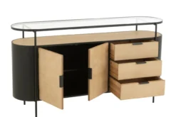 Dressoir Ovy Iron naturel/zwart