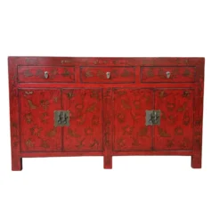 Dressoir rood beschilderd uniek