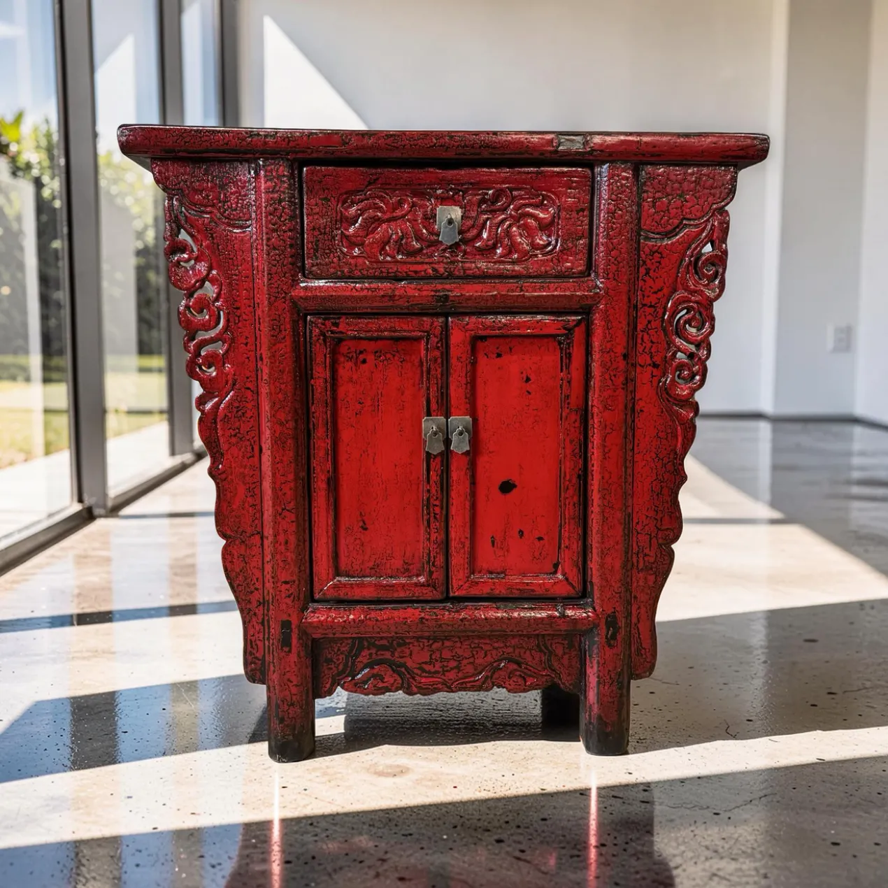 Dressoir Shanxi 2deur 1la rood