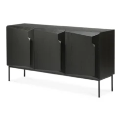 Dressoir Stairs - zwart eiken - 150 cm