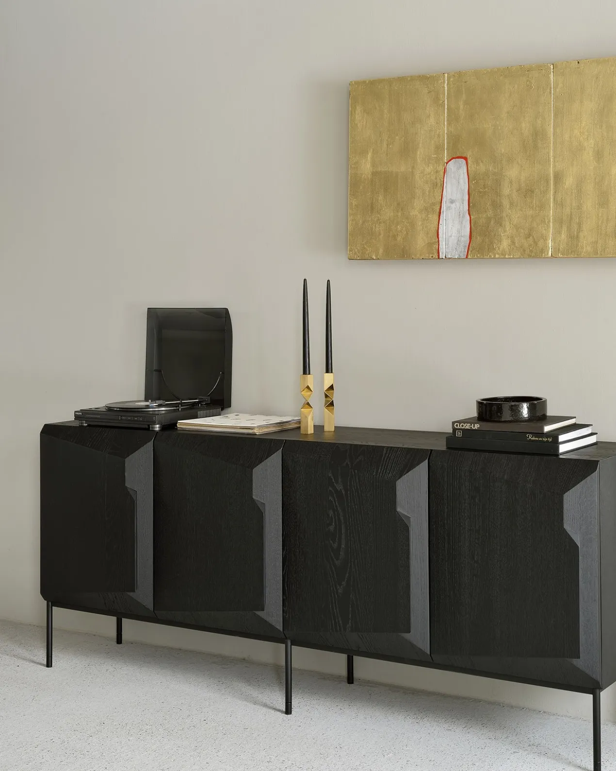 Dressoir Stairs - zwart eiken - 200 cm