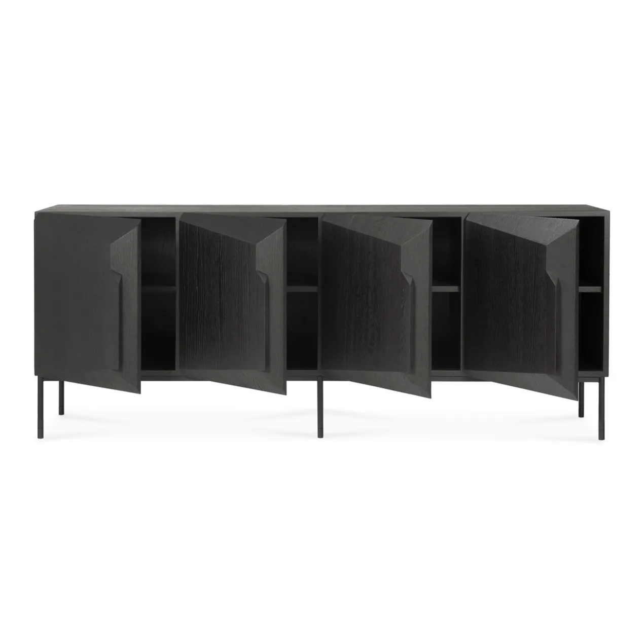 Dressoir Stairs - zwart eiken - 200 cm